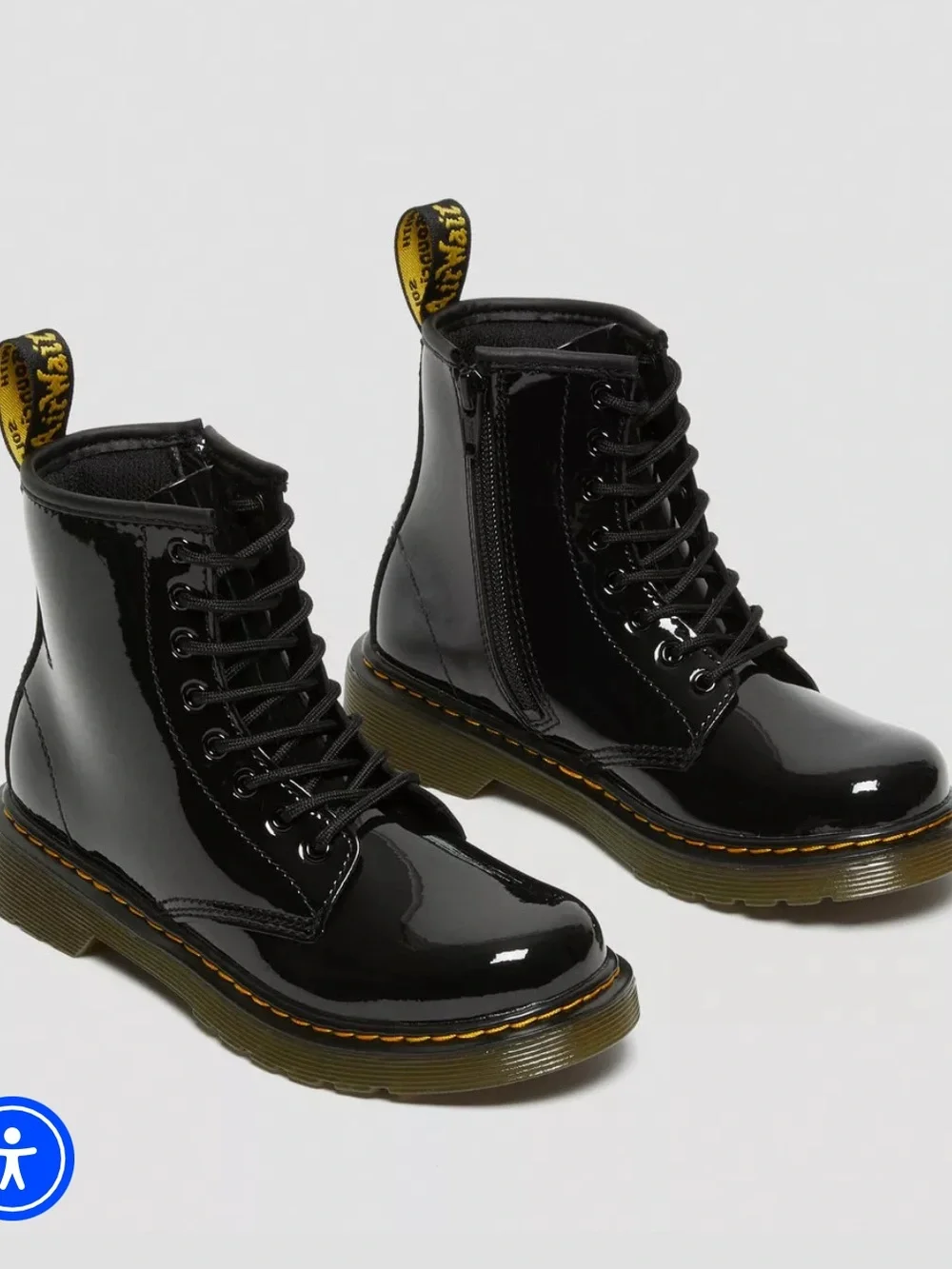 Dr. Marten’s Delaney Black Patent Leather Boots for Toddler Girl, size 11
